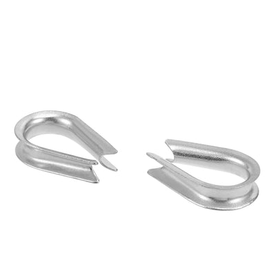 Harfington 25 Pcs M4 Stainless Steel 1/8"-5/32" Wire Rope Cable Thimbles Rigging