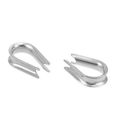 Harfington 20 Pcs M5 Stainless Steel 5/32"-3/16" Wire Rope Cable Thimbles Rigging