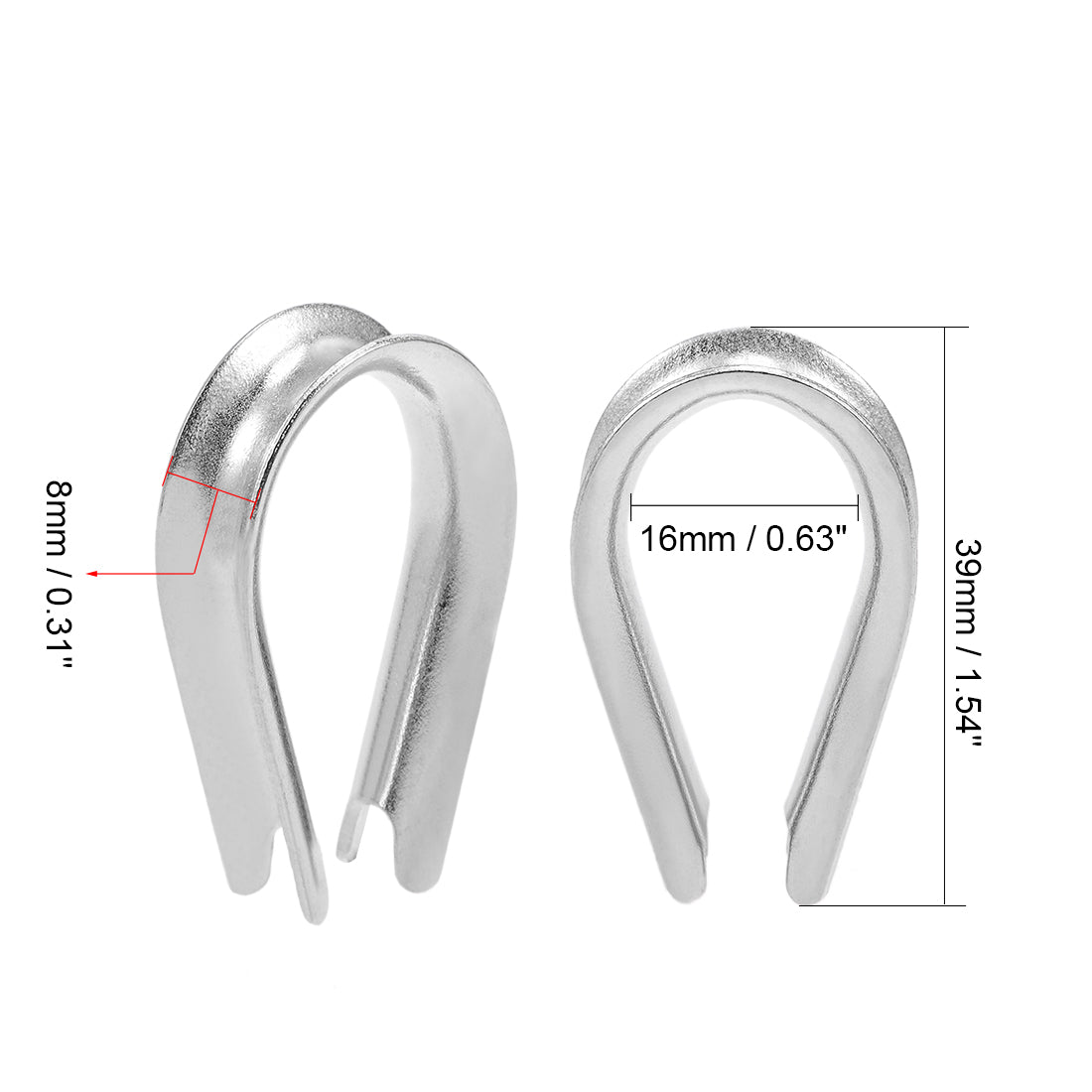 Harfington 10 Pcs M6 Stainless Steel 11/64"-7/32" Wire Rope Cable Thimbles Rigging