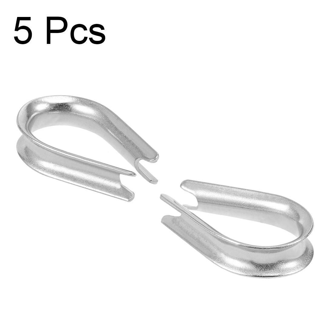 Harfington 5 Pcs M6 Stainless Steel 11/64"-7/32" Wire Rope Cable Thimbles Rigging