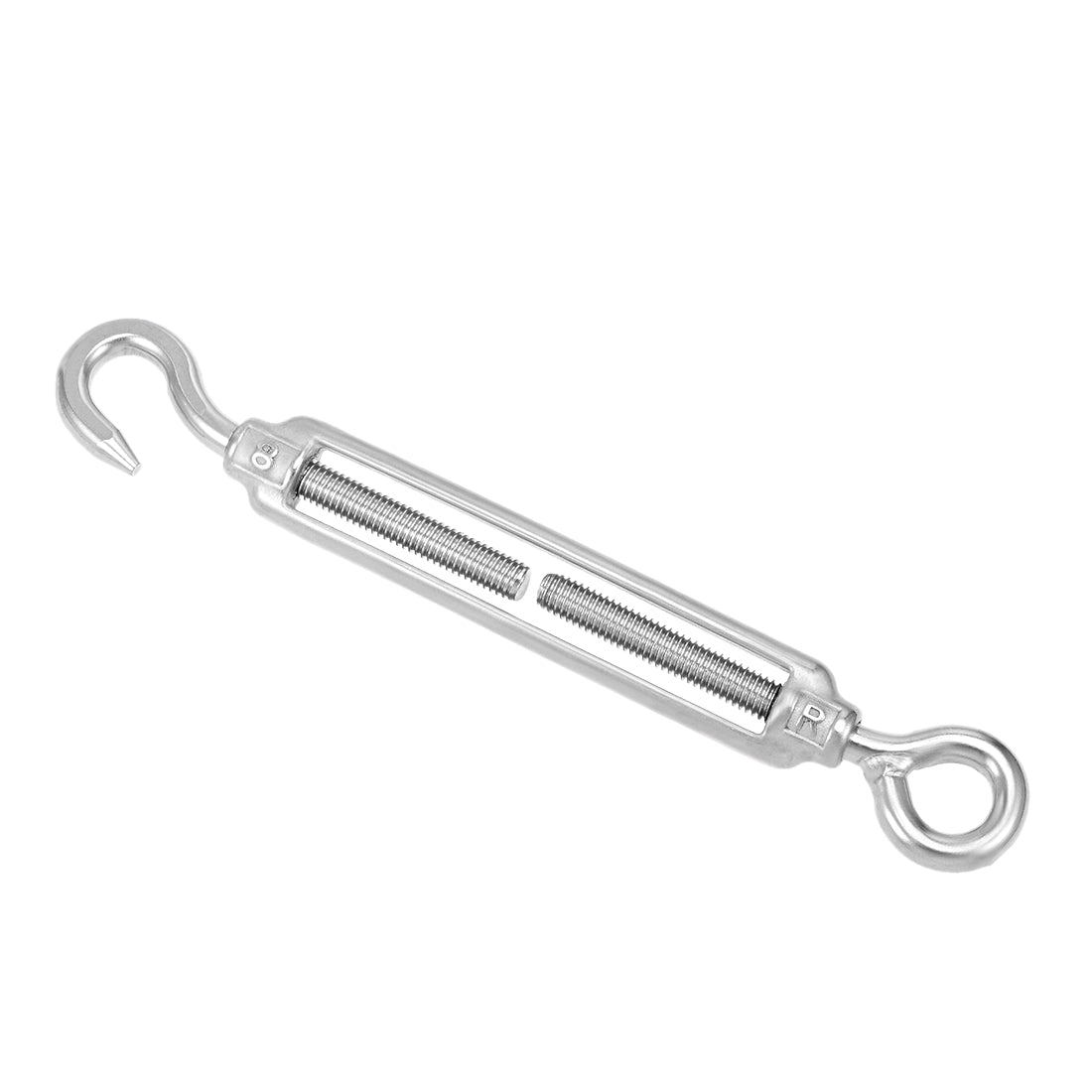 Harfington M8 Stainless Steel 304 Hook & Eye Turnbuckle Wire Rope Tension 2pcs