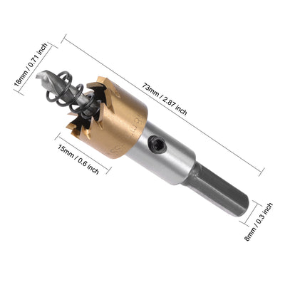 Harfington 12-24mm HSS Drill Bit Hole Saw Stainless High Speed Steel Metal Alloy