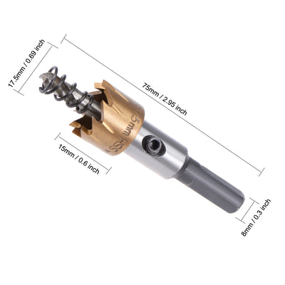 Harfington 12-24mm HSS Drill Bit Hole Saw Stainless High Speed Steel Metal Alloy