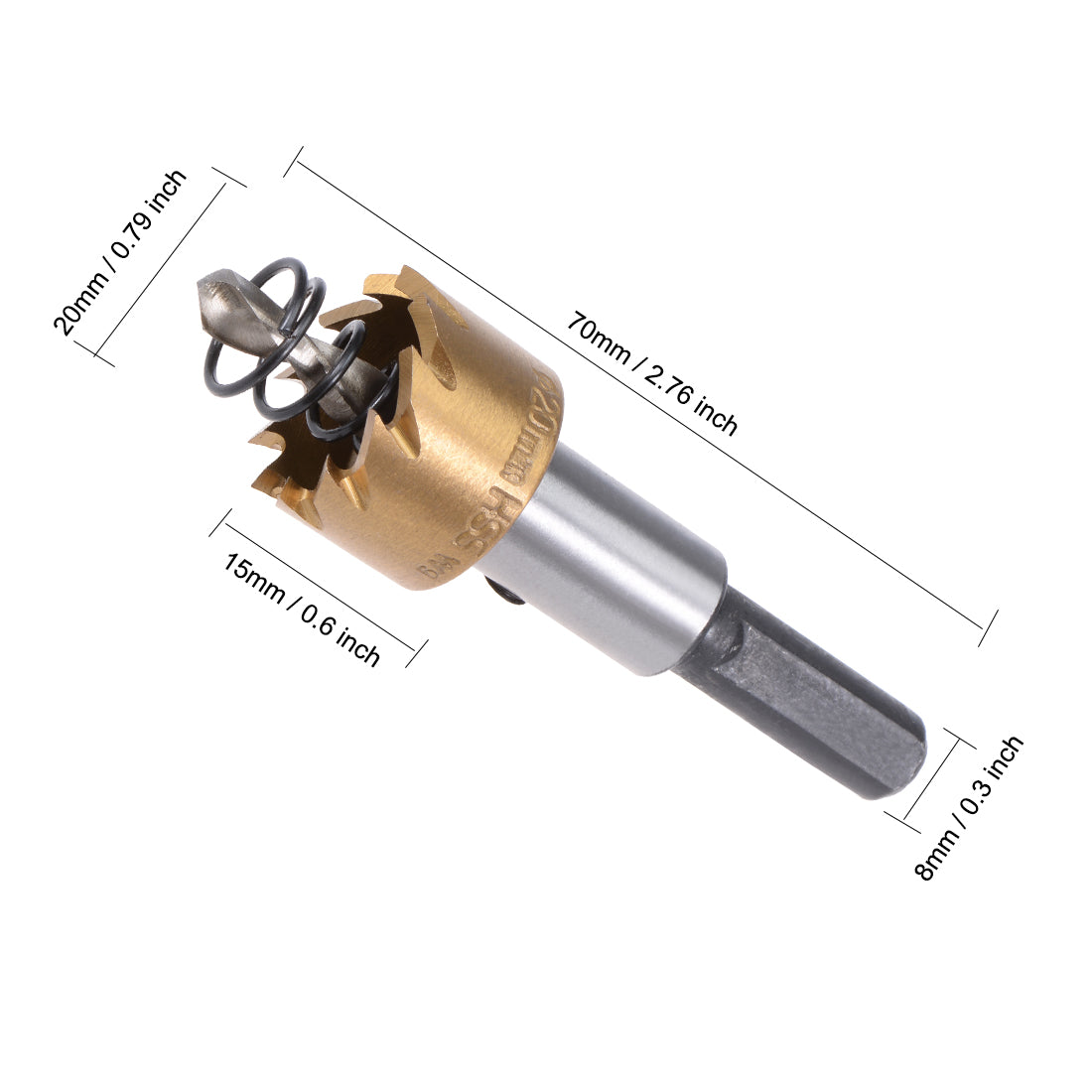 Harfington 12-24mm HSS Drill Bit Hole Saw Stainless High Speed Steel Metal Alloy