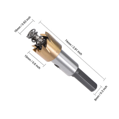 Harfington 12-24mm HSS Drill Bit Hole Saw Stainless High Speed Steel Metal Alloy