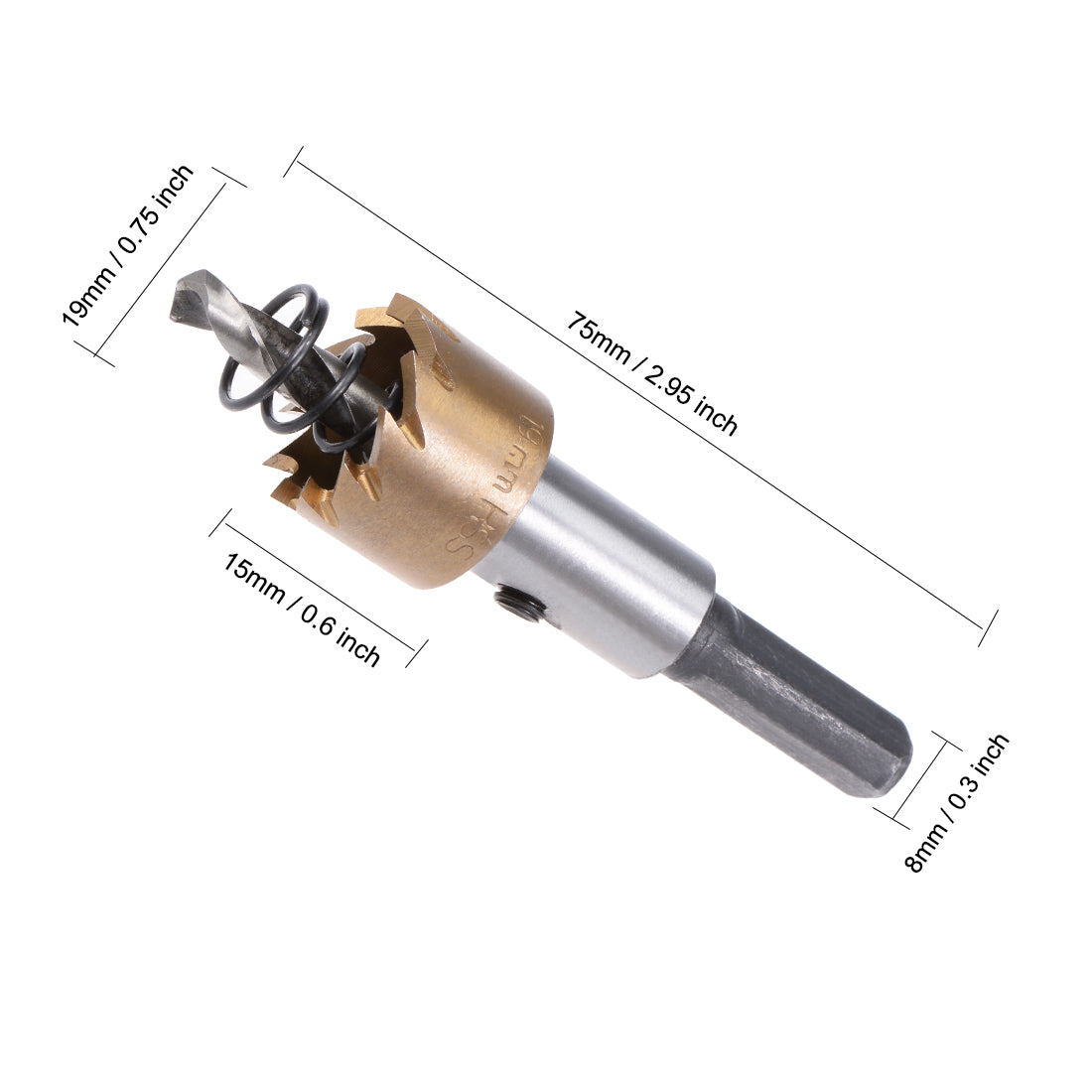 Harfington 12-24mm HSS Drill Bit Hole Saw Stainless High Speed Steel Metal Alloy