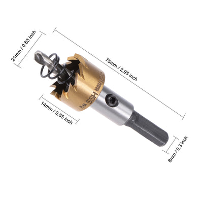 Harfington 12-24mm HSS Drill Bit Hole Saw Stainless High Speed Steel Metal Alloy
