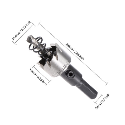 Harfington 18.5mm HSS Drill Bit Hole Saw for Stainless Steel Metal Alloy Wood