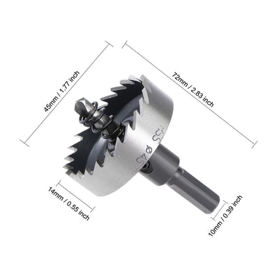 Harfington 45mm HSS Drill Bit Hole Saw for Stainless Steel Metal Alloy Wood