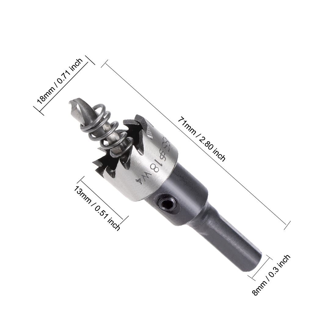 Harfington 18mm HSS Drill Bit Hole Saw for Stainless Steel Metal Alloy Wood