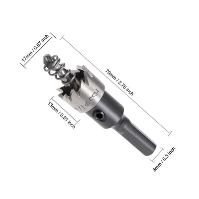 Harfington 17mm HSS Drill Bit Hole Saw for Stainless Steel Metal Alloy Wood