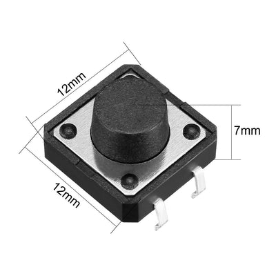 Harfington 12x12x7mm Panel Momentary 4-Pin PCB DIP Tactile Tact Push Button Switch 20PCS