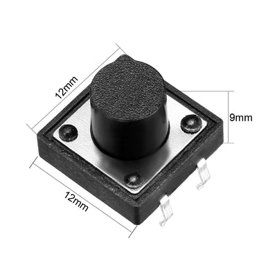 Harfington 12x12x9mm Panel Momentary 4-Pin PCB DIP Tactile Tact Push Button Switch 10PCS