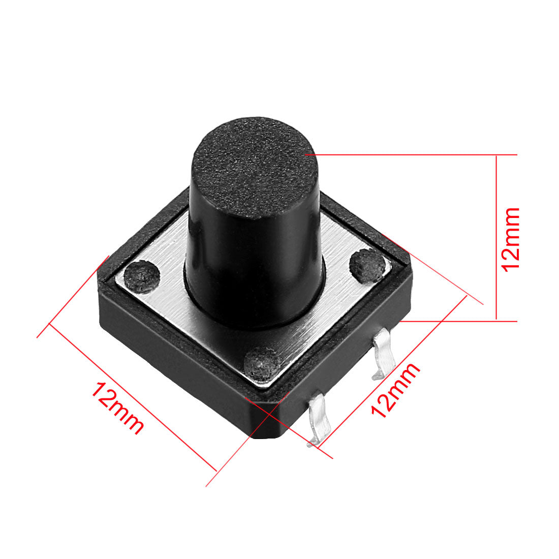 Harfington 12x12x12mm Panel Momentary 4-Pin PCB DIP Tactile Tact Push Button Switch 100PCS