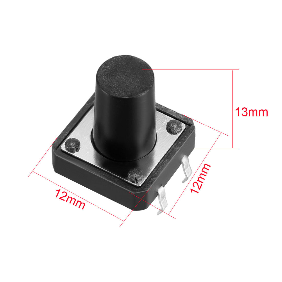 Harfington 12x12x13mm Panel Momentary 4-Pin PCB DIP Tactile Tact Push Button Switch 13PCS