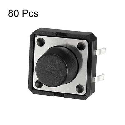 Harfington 12x12x8mm Panel Momentary 4-Pin PCB DIP Tactile Tact Push Button Switch 80PCS