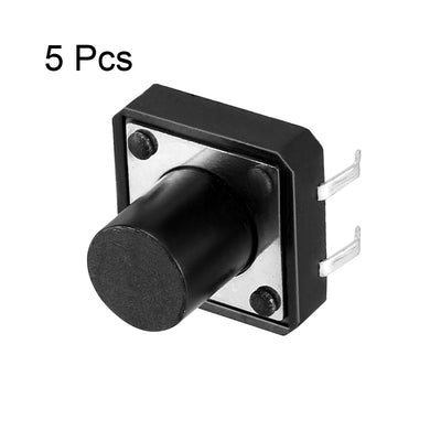 Harfington 12x12x10mm Panel Momentary 4-Pin PCB DIP Tactile Tact Push Button Switch 5PCS