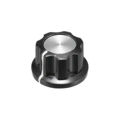 Harfington 19.5x11.5mm Silver Tone Top Potentiometer Volume Control Rotary Knobs 6mm Shaft Hole