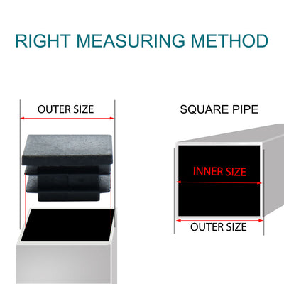 Harfington 16pcs Plastic Square 30 x 30mm Ribbed Tube Inserts Pipe Tubing End Covers Cap Furniture Glide Desk Table Feet Floor Protector