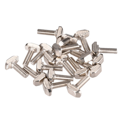 Harfington M6x20mm T-Slot Drop-In Stud Sliding Screw Bolt Carbon Steel European Standard 30 Series 20pcs