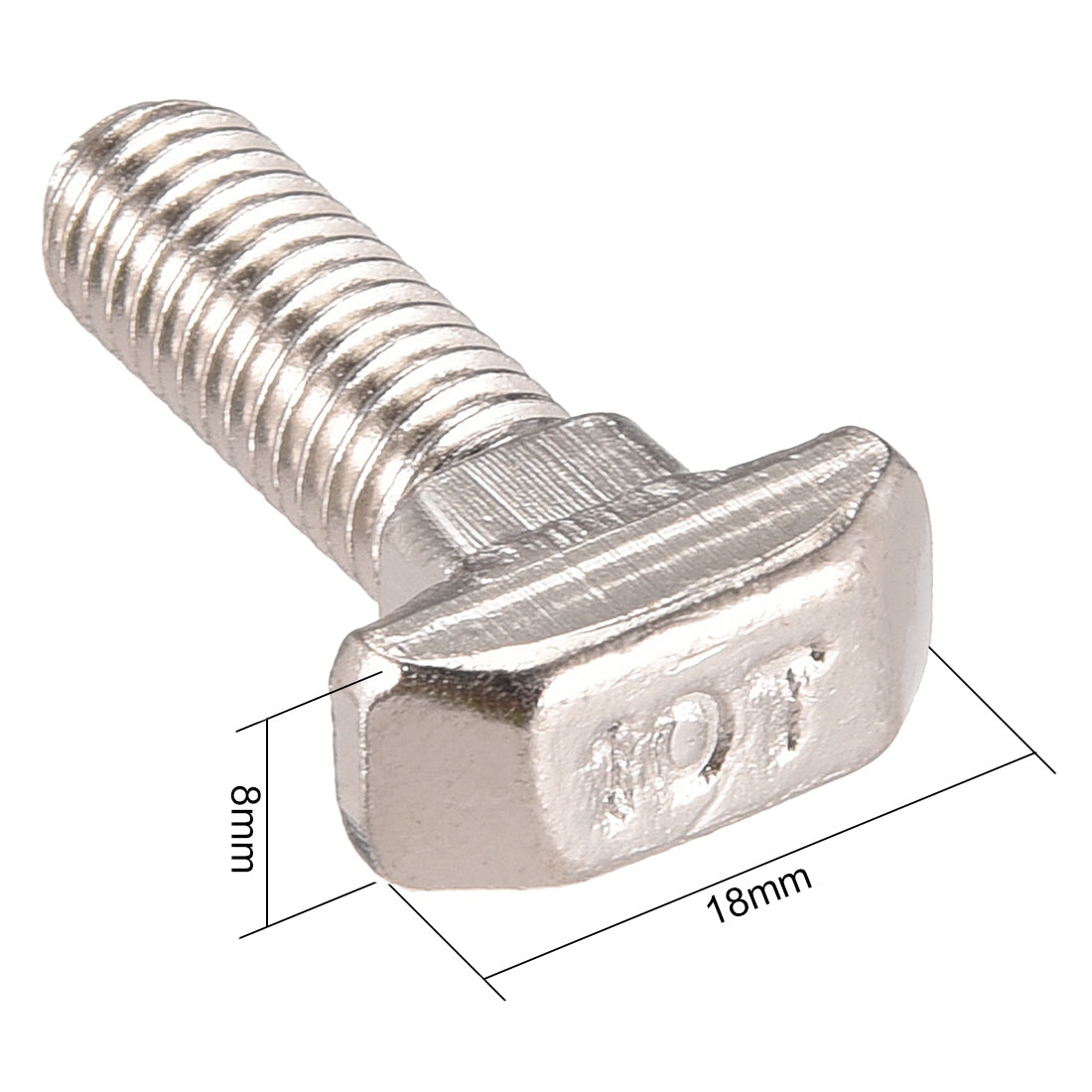 Harfington M8x25mm T-Slot Drop-In Stud Sliding Screw Bolt Carbon Steel European Standard 45 Series 5pcs