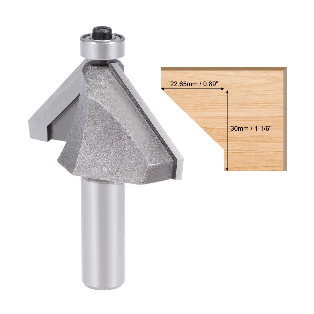 Harfington Chamfer Router Bit Round Shank Carbon Steel Bearing