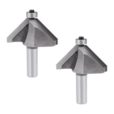 Harfington Chamfer Router Bit Round Shank Carbon Steel Bearing