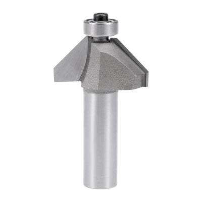 Harfington Chamfer Router Bit 1/2 Shank Dia 45 Degree Carbon Steel Bearing for Woodworking