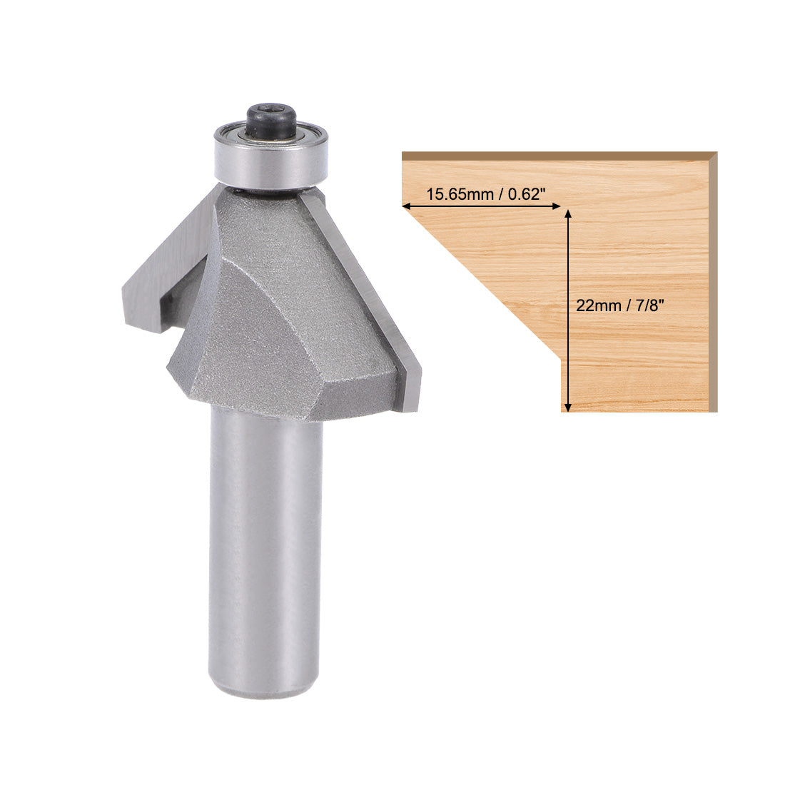 Harfington Chamfer Router Bit Round Shank Carbon Steel Bearing