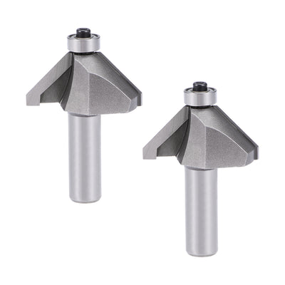Harfington Chamfer Router Bit Round Shank Carbon Steel Bearing
