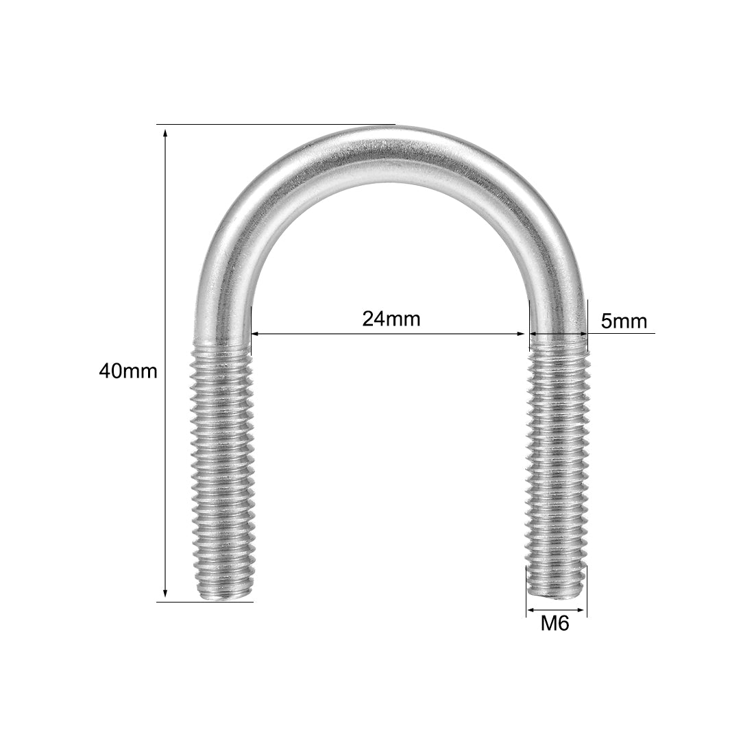 Harfington 2Pcs 304 Stainless Steel U Bolt Fastener