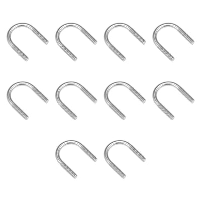Harfington M6 304 Stainless Steel U-Bolt Fastener for 22mm Pipe Diameter 10pcs