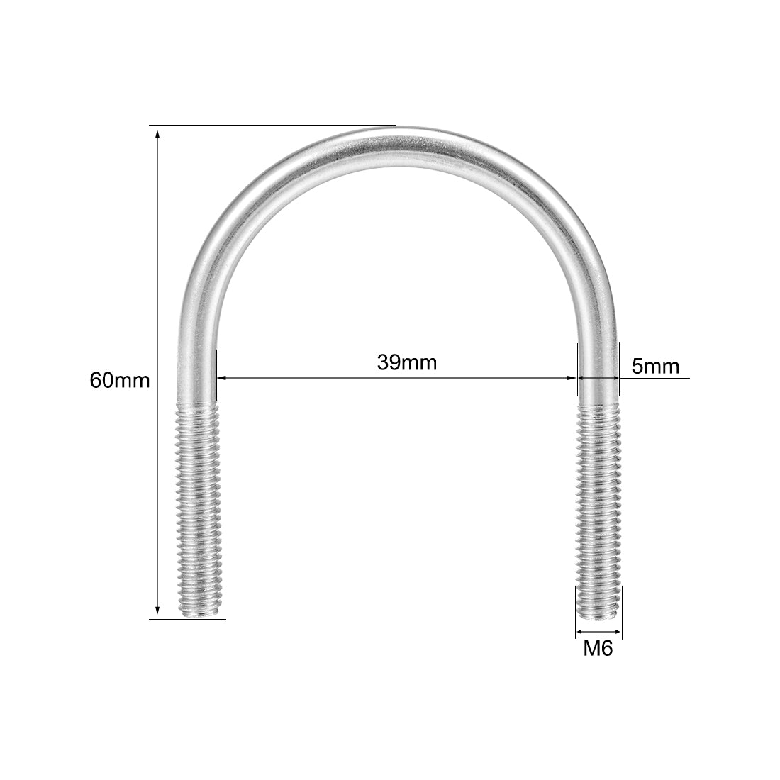 Harfington 5Pcs 304 Stainless Steel U Bolt Fastener