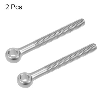 Harfington M10 x 90mm Machinery Shoulder Swing Lifting Eye Bolt  304 Stainless Steel Metric Thread 2pcs