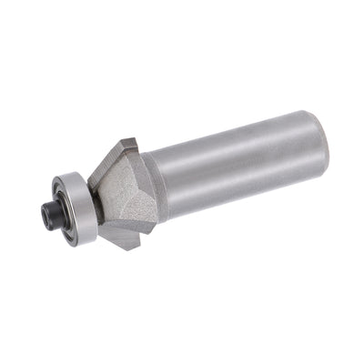 Harfington Chamfer Router Bit 1/2 Shank Dia 45 Degree Carbon Steel Bearing for Woodworking