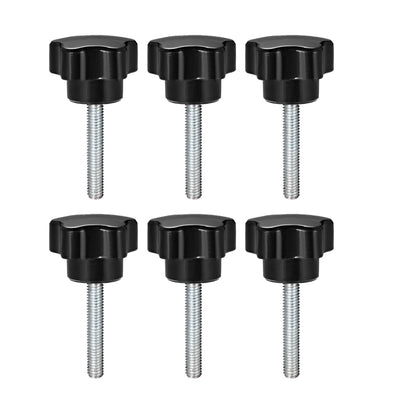 Harfington 6 Pcs Star Knob Grips Male Thread  Steel Zinc Stud Replacement PP