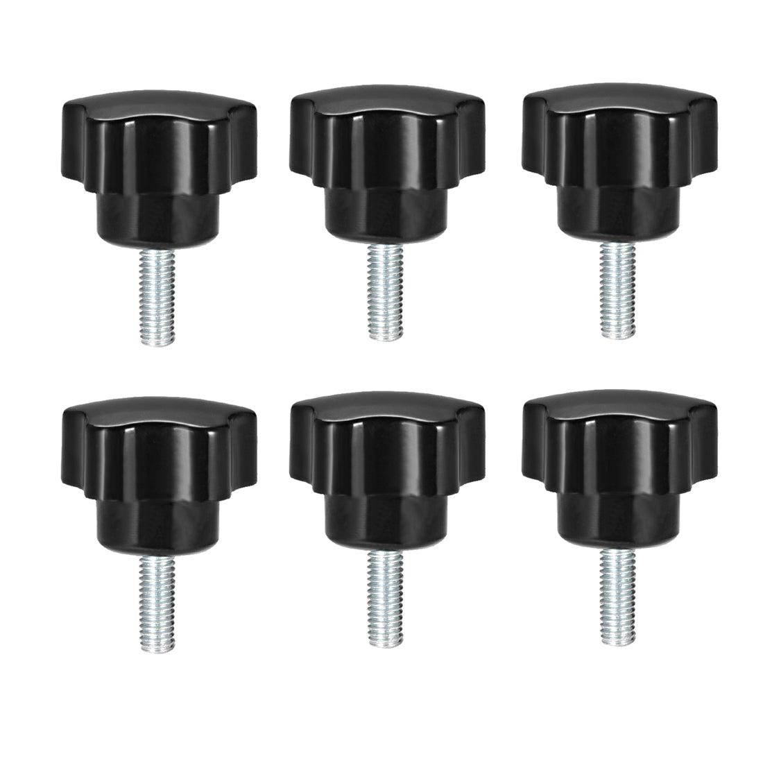 Harfington 6 Pcs Star Knob Grips Male Thread  Steel Zinc Stud Replacement PP