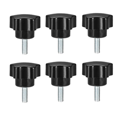 Harfington 6 Pcs Star Knob Grips Male Thread  Steel Zinc Stud Replacement PP