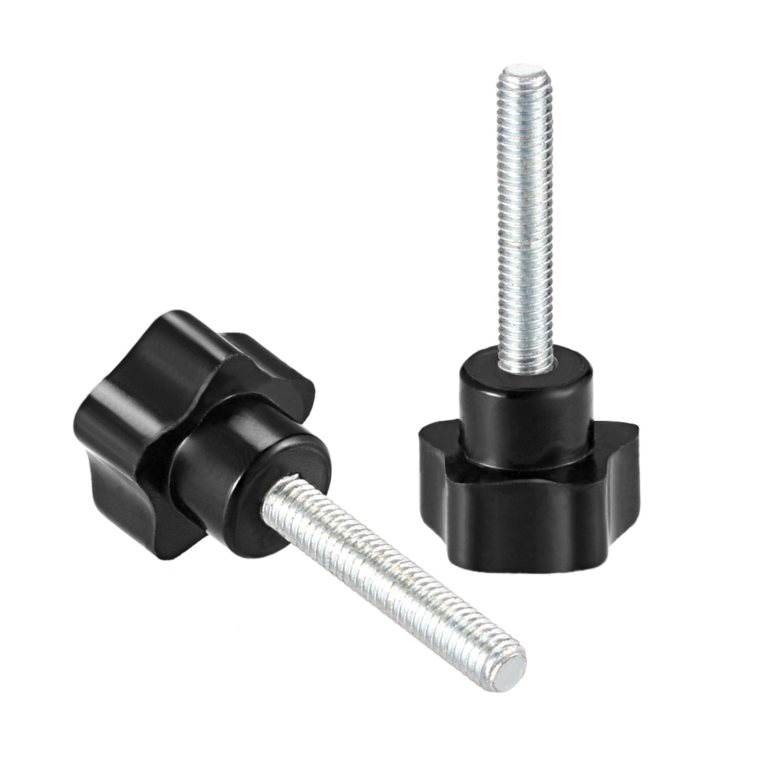 Harfington 3 Pcs Star Knob Grip Male Thread  Steel Zinc Stud Black PP