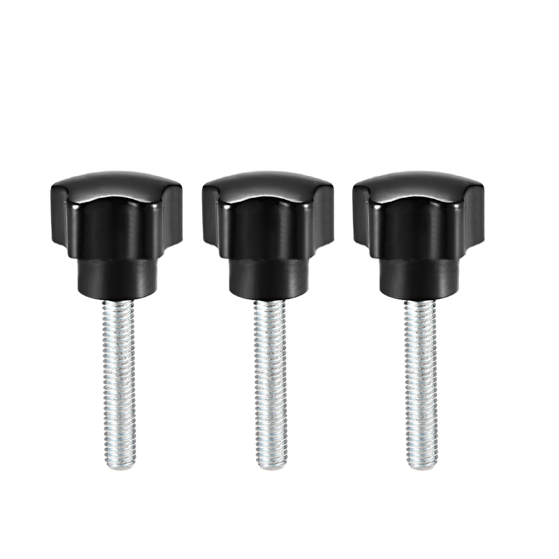 Harfington 3 Pcs Star Knob Grip Male Thread  Steel Zinc Stud Black PP