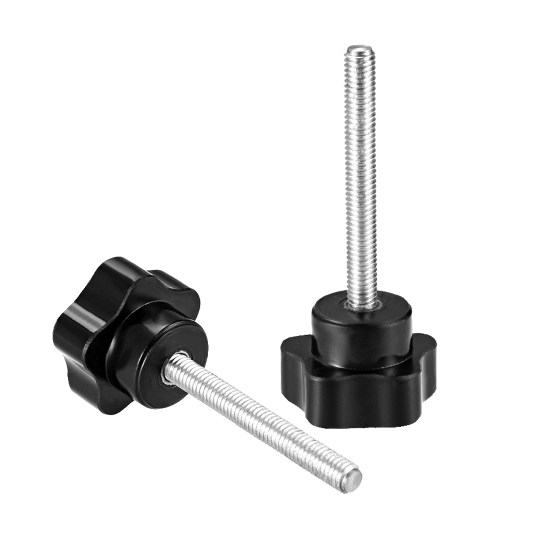 Harfington 20Pcs Star Knobs Grips Male Thread  Steel Zinc Stud Black PP