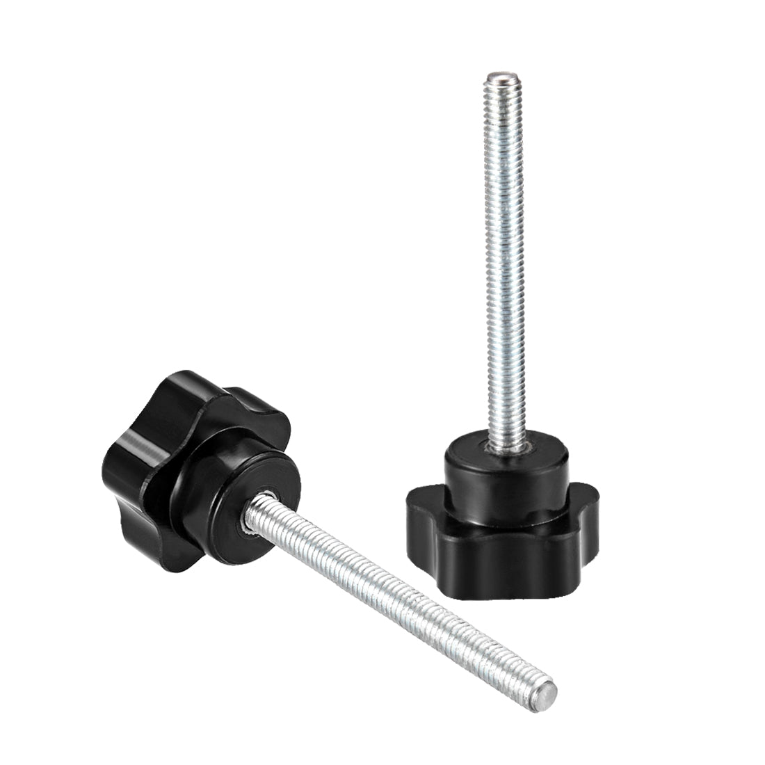 Harfington 10 Pcs Star Knobs Grips Male Thread Steel Zinc Stud Black PP