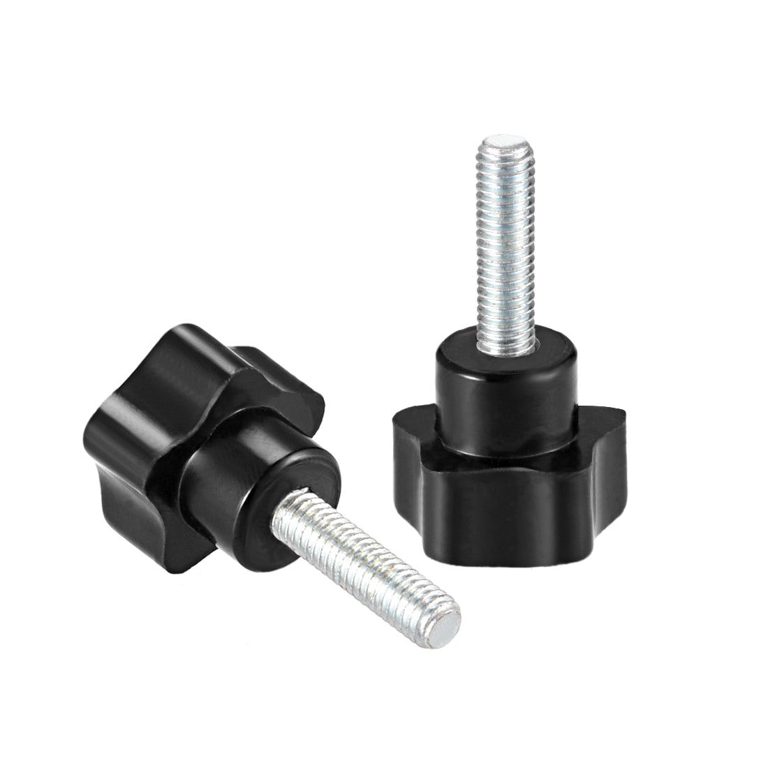 Harfington 20Pcs Star Knobs Grips Male Thread  Steel Zinc Stud Black PP