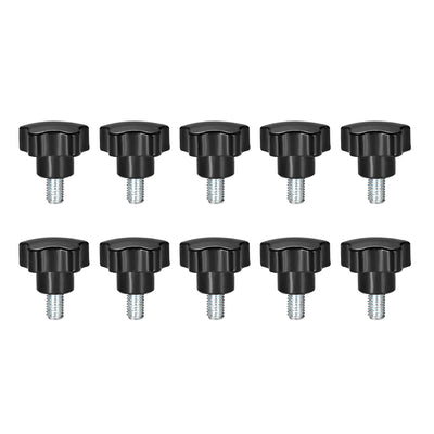 Harfington 10 Pcs Star Knobs Grips Male Thread  Steel Zinc Stud Replacement PP