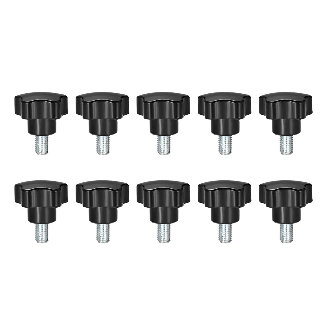 Harfington 10 Pcs Star Knobs Grips Male Thread  Steel Zinc Stud Replacement PP