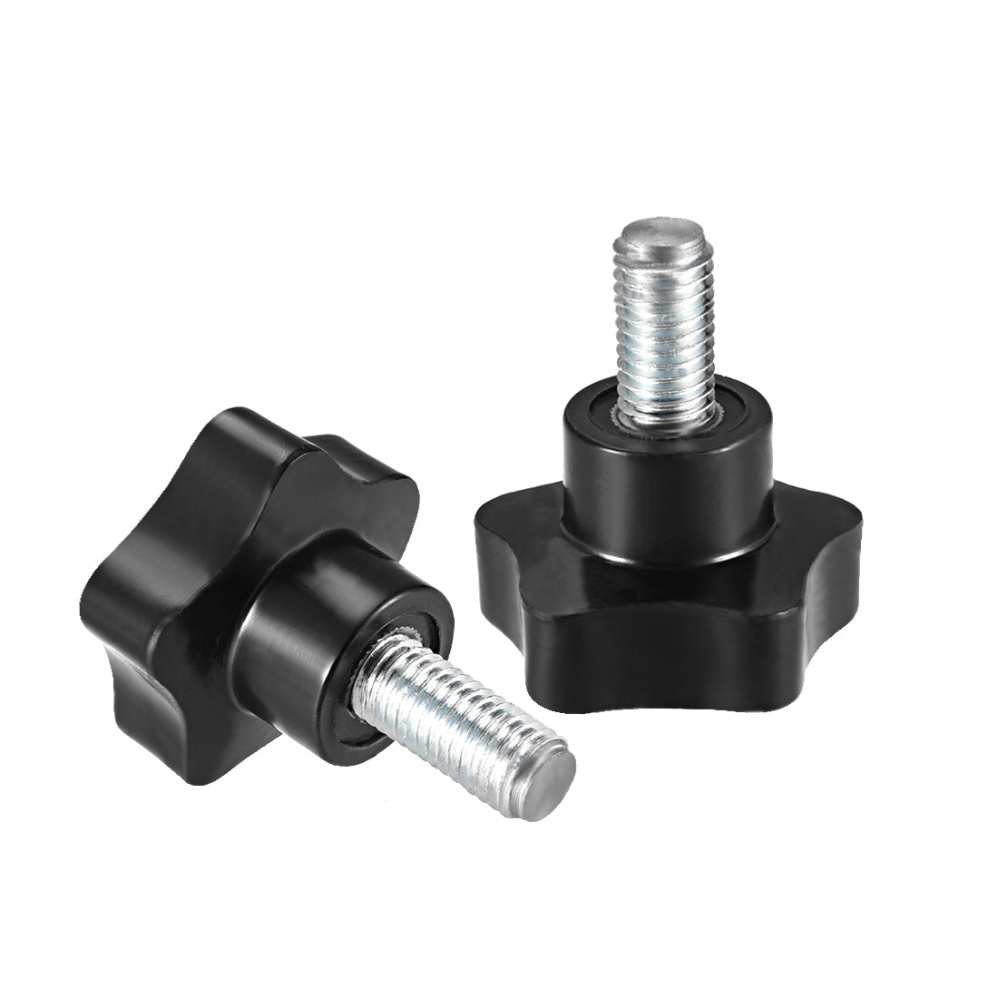 Harfington Star Knobs Grips Male Thread  Steel Zinc Stud Black PP