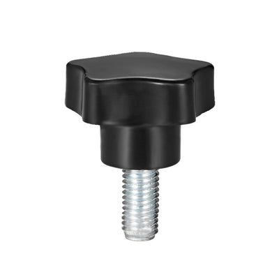 Harfington Star Knobs Grips Male Thread  Steel Zinc Stud Black PP