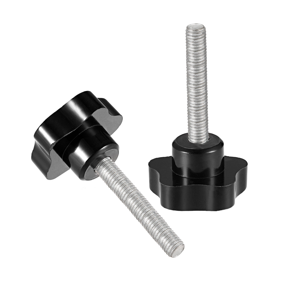 Harfington Star Knobs Grips Male Thread  Steel Zinc Stud Black PP