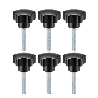 Harfington 6 Pcs Star Knob Grips Male Thread  Steel Zinc Stud Replacement PP