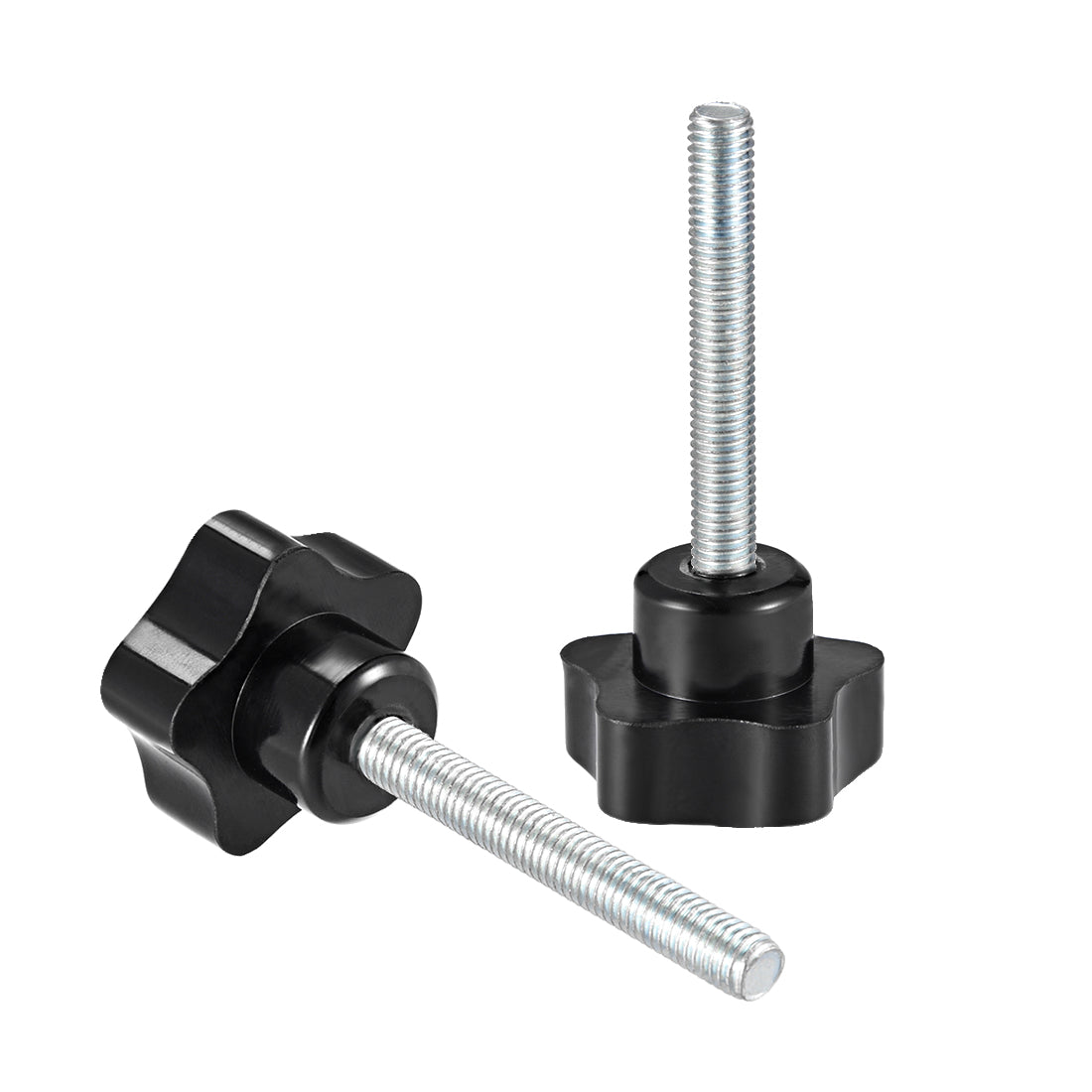 Harfington 3 Pcs Star Knob Grip Male Thread  Steel Zinc Stud Black PP